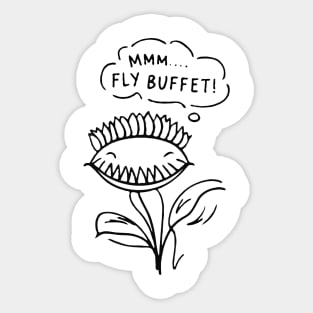 MMM... FLY BUFFET! Carnivorous Plant Awaits Its Prey Sticker
